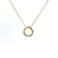 10K Yellow Gold 0.097 Canadian Diamond Infinity Pendant - 18"