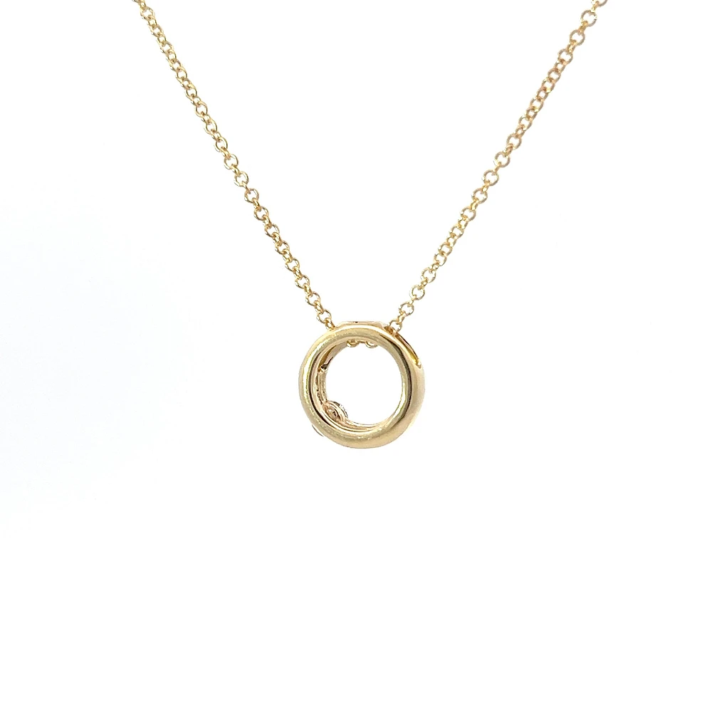 10K Yellow Gold 0.097 Canadian Diamond Infinity Pendant - 18"
