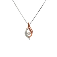 10K White & Rose Gold 0.10cttw Canadian Diamond Necklace - 18"