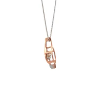 10K White & Rose Gold 0.10cttw Canadian Diamond Necklace - 18"