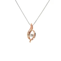 10K White & Rose Gold 0.10cttw Canadian Diamond Necklace - 18"