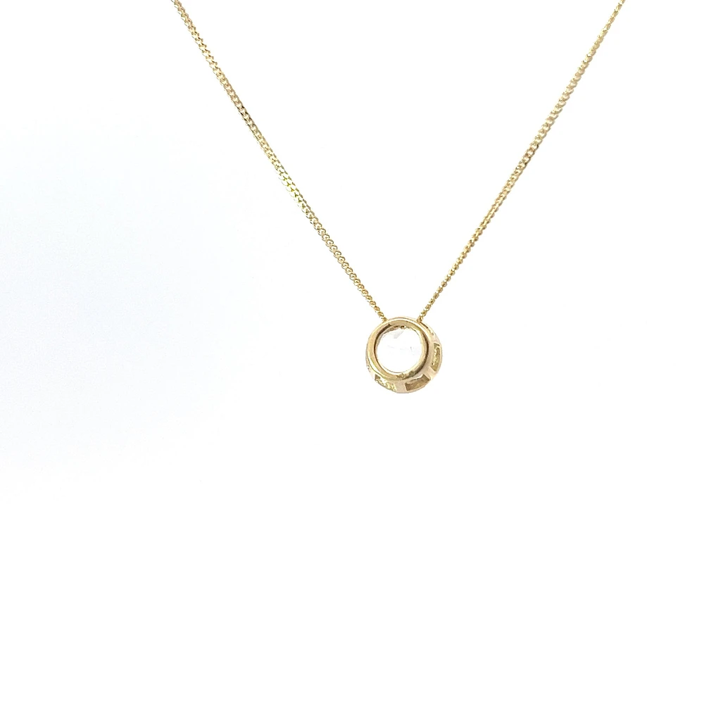10K Yellow Gold 5mm Genuine Topaz Pendant