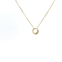 10K Yellow Gold 5mm Genuine Topaz Pendant