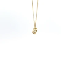 10K Yellow Gold 5mm Genuine Topaz Pendant