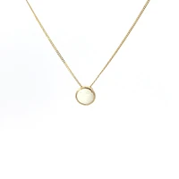 10K Yellow Gold 5mm Genuine Opal Pendant, 18"