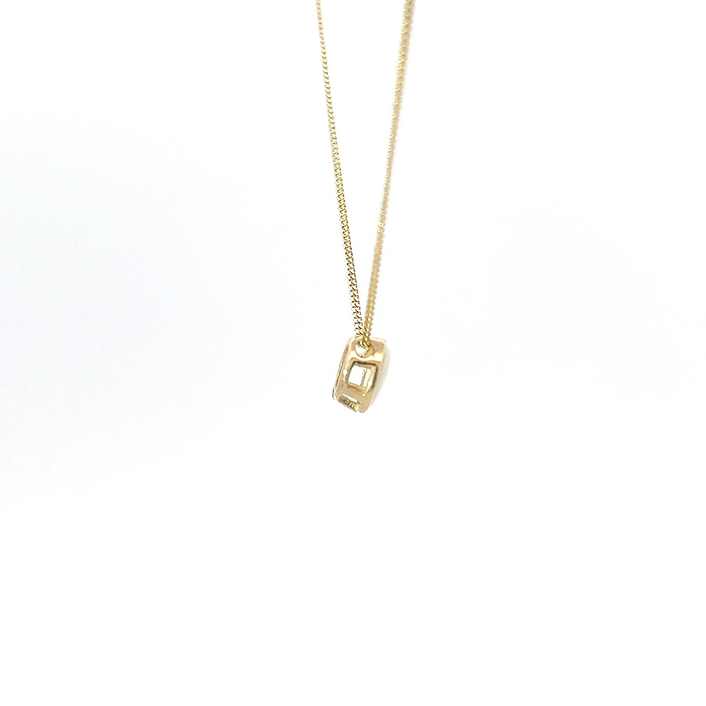 10K Yellow Gold 5mm Genuine Opal Pendant, 18"