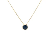 10K Yellow Gold 5mm Genuine Sapphire Pendant, 18"