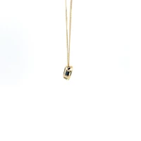 10K Yellow Gold 5mm Genuine Sapphire Pendant, 18"