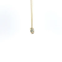 10K Yellow Gold 5mm Genuine Aquamarine Pendant, 18"