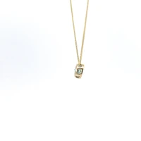 10K Yellow Gold 5mm Genuine Aquamarine Pendant, 18"