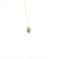 10K Yellow Gold 5mm Genuine Emerald Pendant, 18"