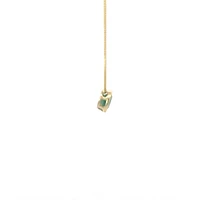 10K Yellow Gold 5mm Genuine Emerald Pendant, 18"