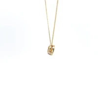 10K Yellow Gold 5mm Genuine Citrine Pendant, 18"