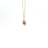 10K Yellow Gold 5mm Genuine Garnet Pendant, 18"