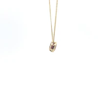 10K Yellow Gold 5mm Genuine Garnet Pendant, 18"