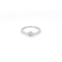 10K White Gold 0.16cttw Princess Cut Canadian Diamond Ring