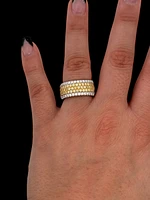 18K White Gold 1.56 cttw Natural Yellow and White Diamond Band