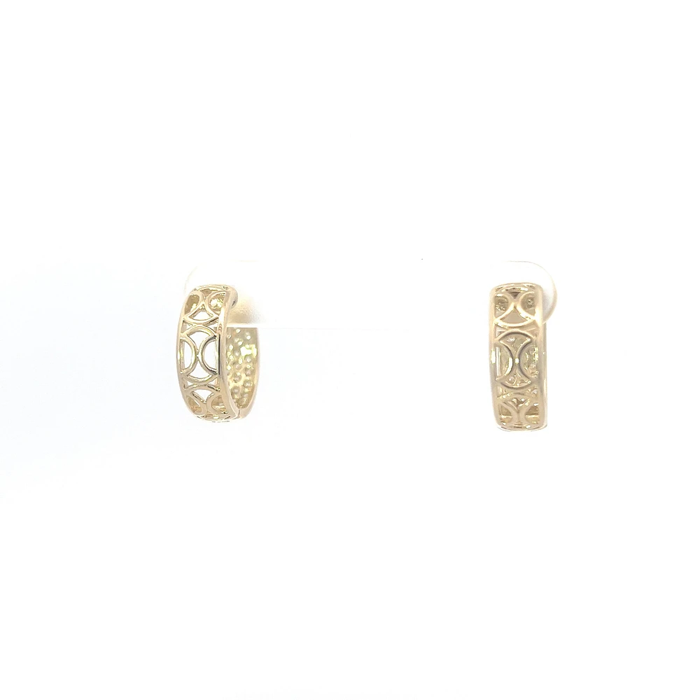 10K Yellow Gold 1.00cttw Diamond Hoop Earrings