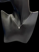 10K White Gold 0.50cttw Lab Grown Emerald Cut Diamond Necklace - 18 Inches