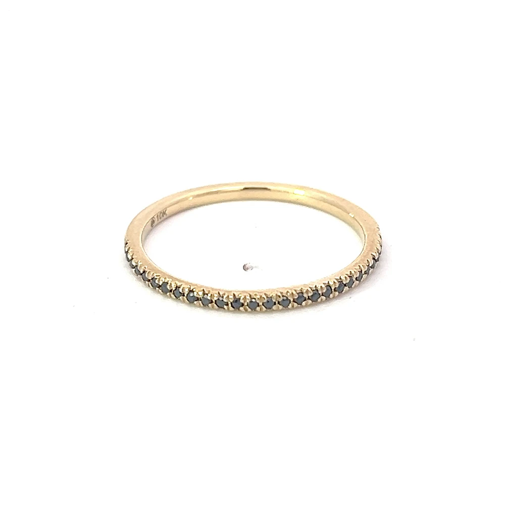 10K Yellow Gold Black Diamond Ring