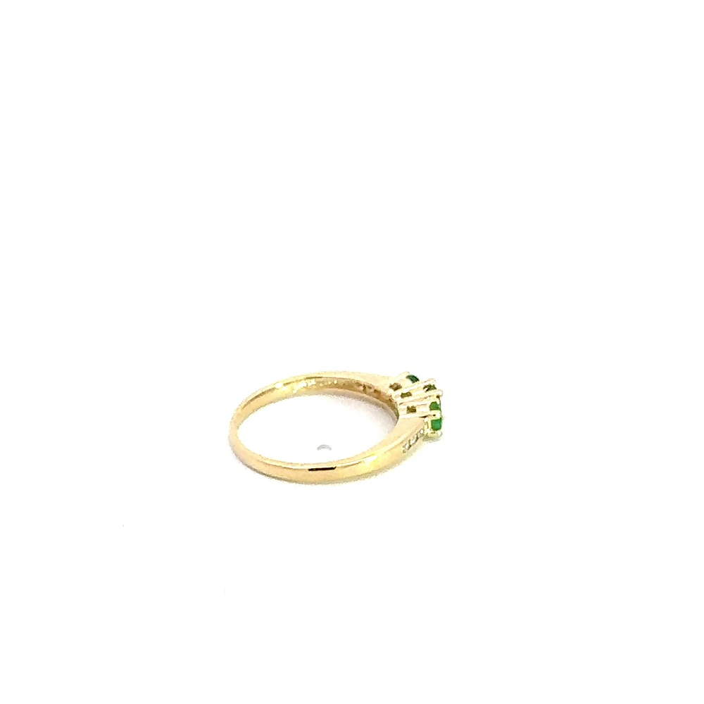 10K Yellow Gold Emerald & Diamond Ring