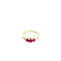 10K Yellow Gold Ruby & Diamond Ring - /