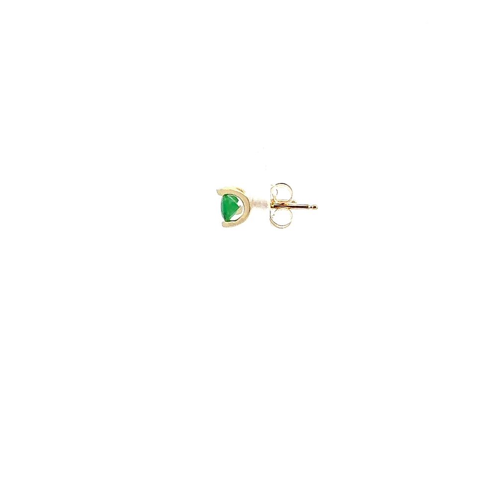 10K Yellow Gold Emerald Earring