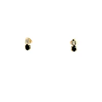 10K Yellow Gold Sapphire & Diamond Earring