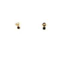10K Yellow Gold Sapphire & Diamond Earring