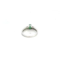 10K White Gold Emerald & Diamond Ring