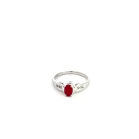 10K White Gold Ruby & Diamond Ring