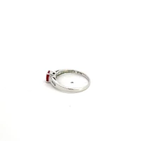 10K White Gold Ruby & Diamond Ring