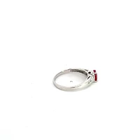 10K White Gold Ruby & Diamond Ring
