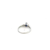 10K White Gold Sapphire & Diamond Ring