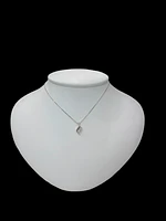 10K Yellow Gold 0.045 cttw Diamond and Sapphire Pendant, 18"