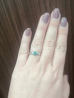 10K White Gold Emerald & Diamond Ring