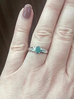 10K White Gold Emerald & Diamond Ring