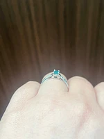 10K White Gold Emerald & Diamond Ring