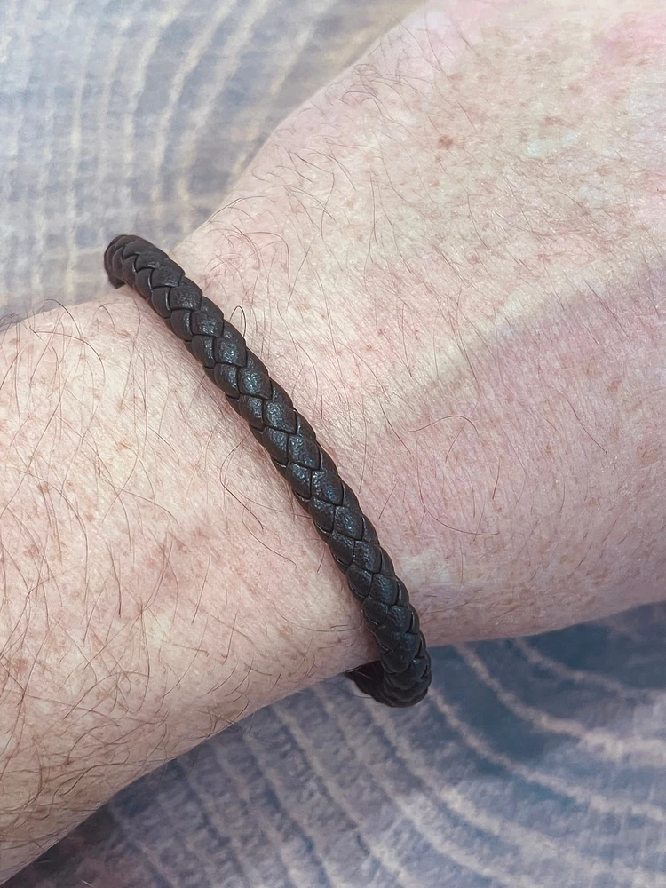 Stainless Steel and Leather Bracelet