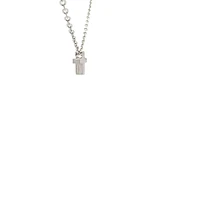 Stainless Steel 8.5X6mm Cross Pendant - 18"
