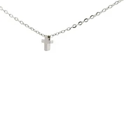 Stainless Steel 8.5X6mm Cross Pendant - 18"