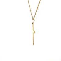 Stainless Steel Gold Plated 40X25mm Cross Pendant - 18"