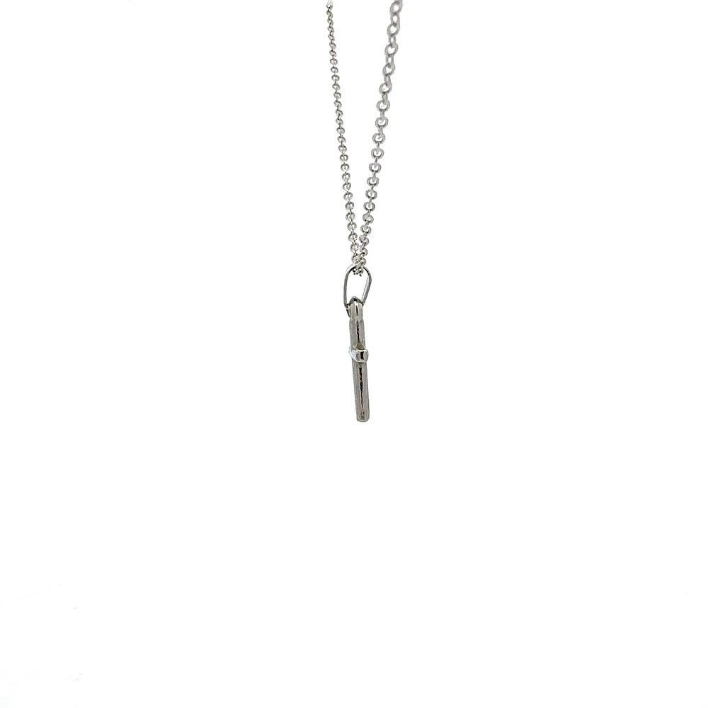 Stainless Steel 18x9mm Cross Pendant - 18"