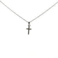 Stainless Steel 18x9mm Cross Pendant - 18"