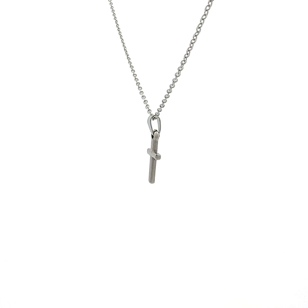 Stainless Steel 18x9mm Cross Pendant - 18"