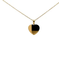 Stainless Steel Gold Plated 23X21mm Engravable Heart Pendant - 18"