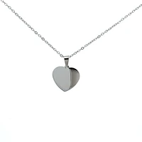 Stainless Steel 23X21mm Engravable Heart Pendant - 18"