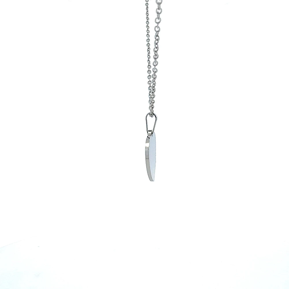 Stainless Steel 23X21mm Engravable Heart Pendant - 18"