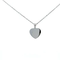 Stainless Steel 23X21mm Engravable Heart Pendant - 18"