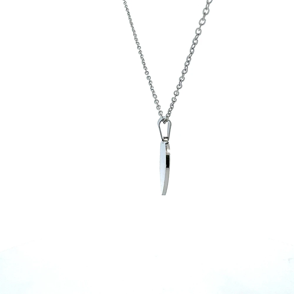 Stainless Steel 23X21mm Engravable Heart Pendant - 18"